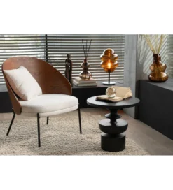 Krzesło LONEPLY 82 cm naturalne ciemno brązowe beżowe*J-Line Clearance