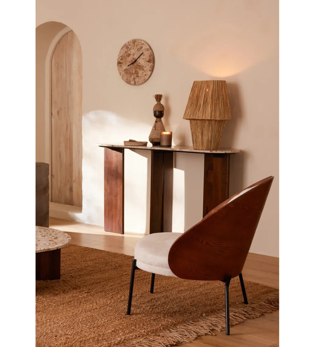 Krzesło LONEPLY 82 cm naturalne ciemno brązowe beżowe*J-Line Clearance