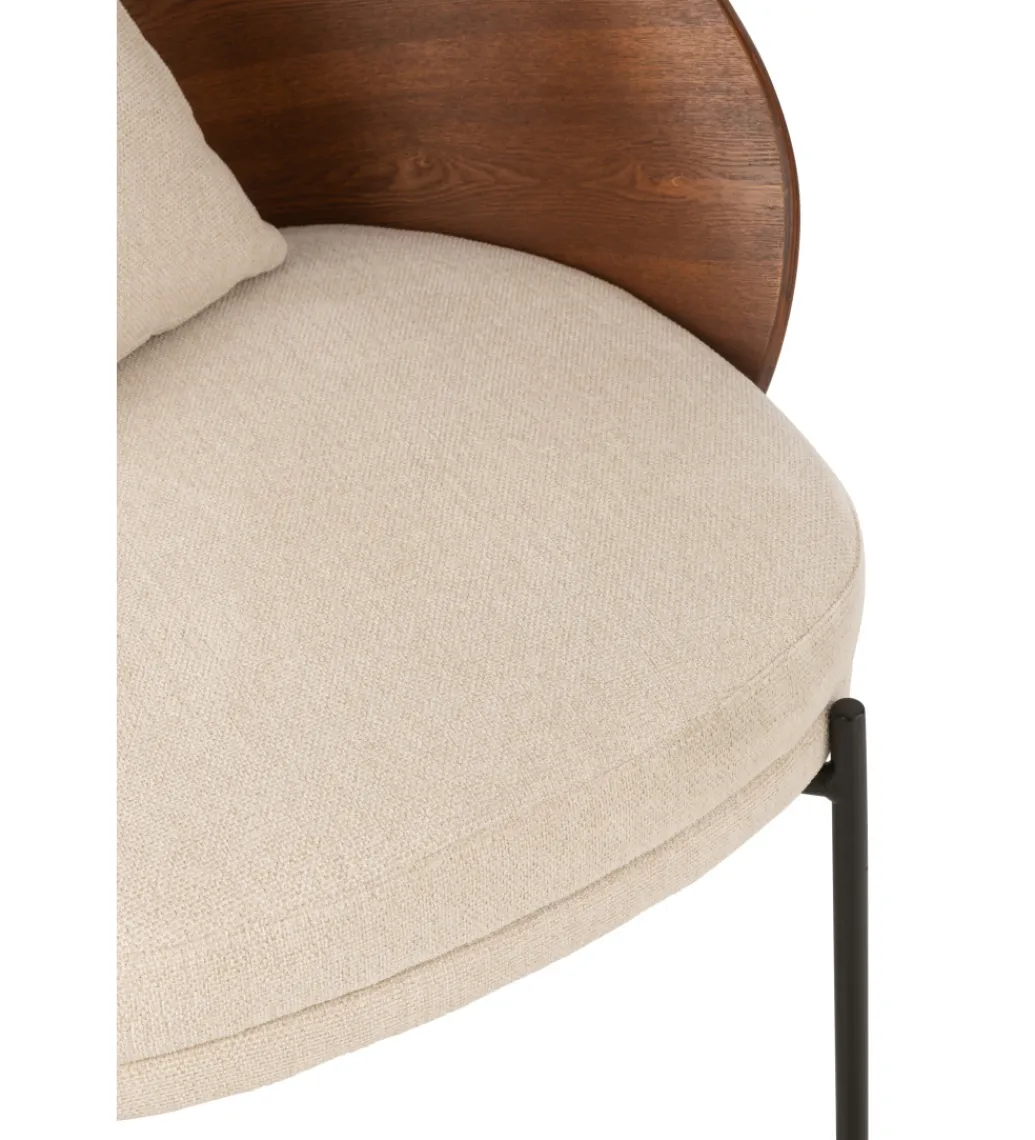 Krzesło LONEPLY 82 cm naturalne ciemno brązowe beżowe*J-Line Clearance