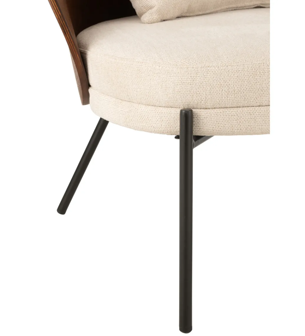 Krzesło LONEPLY 82 cm naturalne ciemno brązowe beżowe*J-Line Clearance