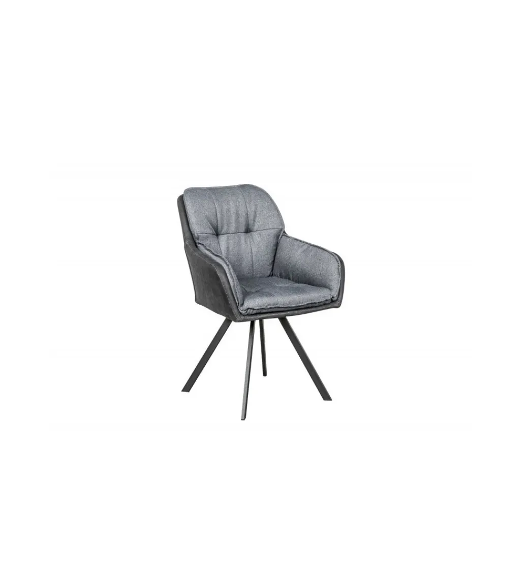 Krzesło Lounger obrotowe 180 stopni szare*Invicta Interior Online