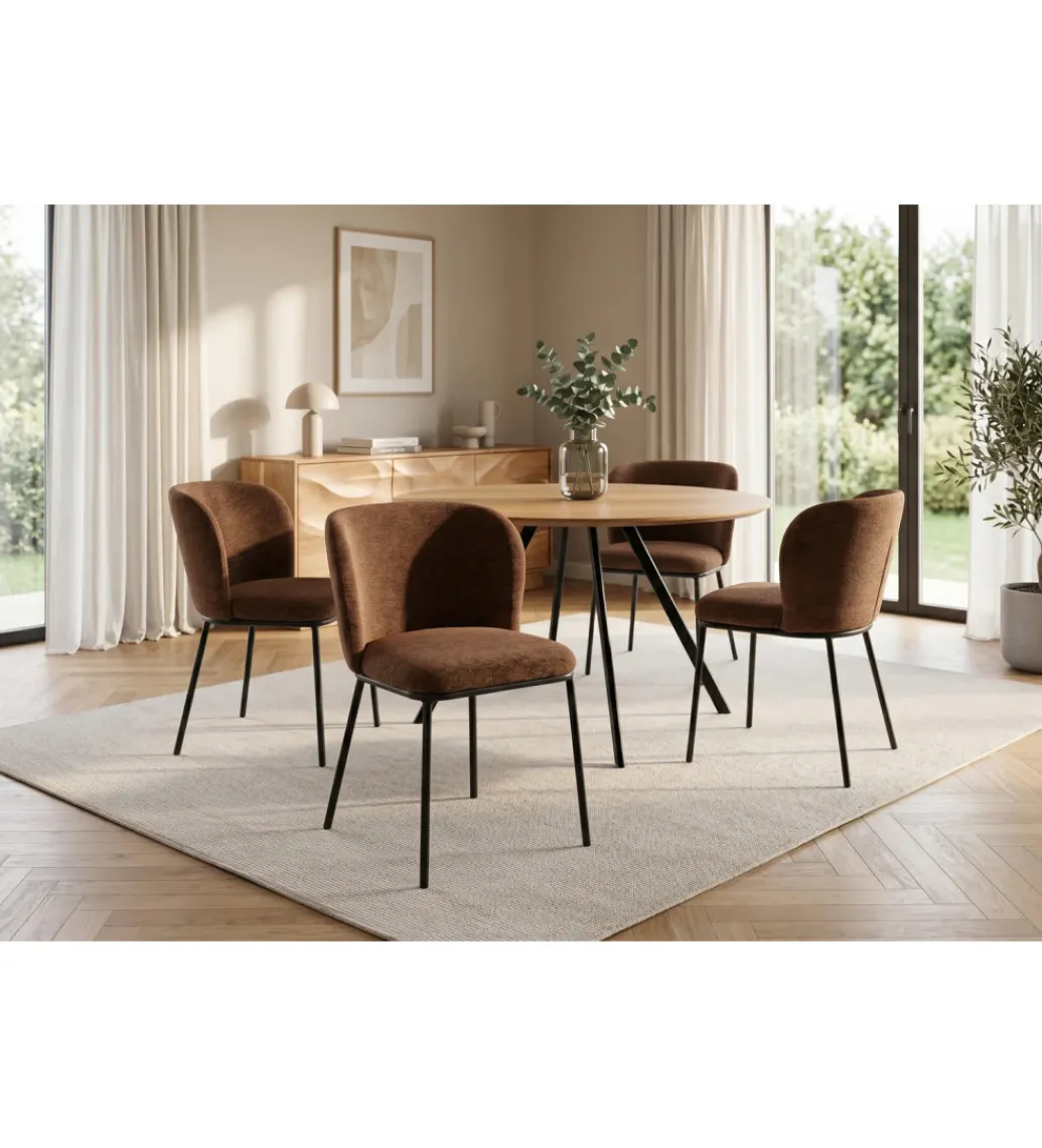 Krzesło LYON 75 cm brązowe*Invicta Interior Online
