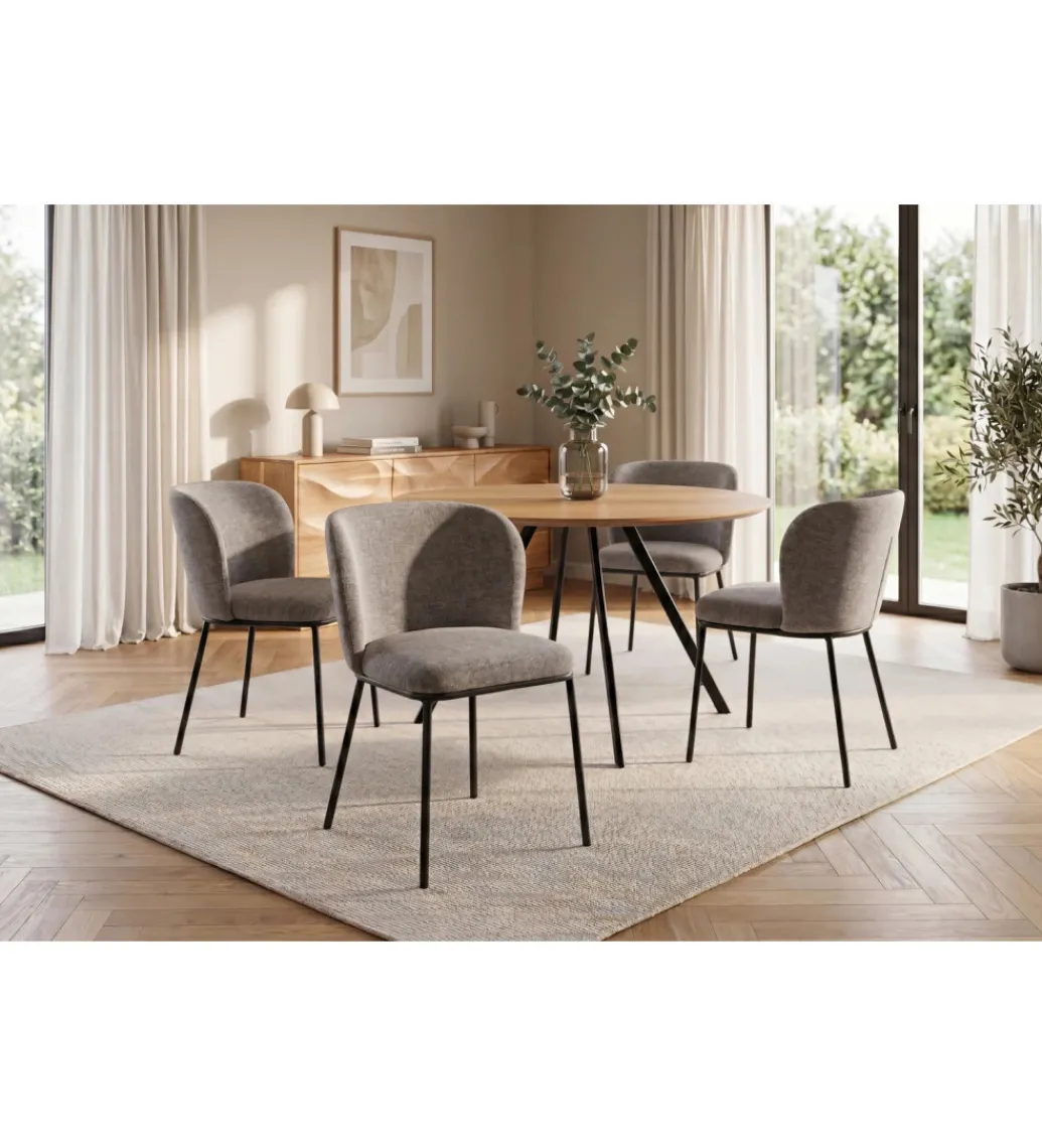 Krzesło LYON 75 cm szaro beżowe*Invicta Interior Hot