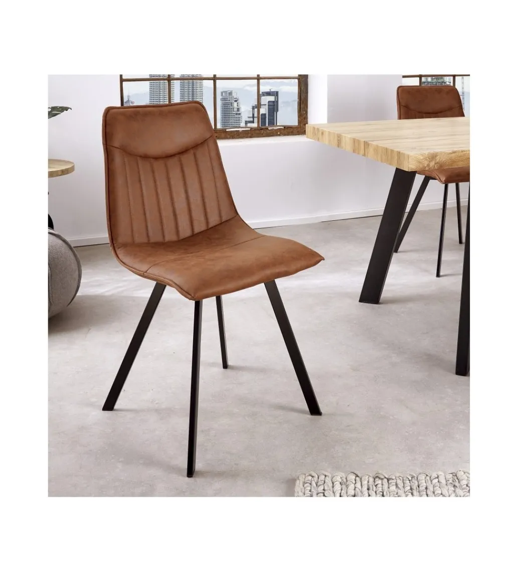 Krzesło MARBELLA brązowe*Invicta Interior New