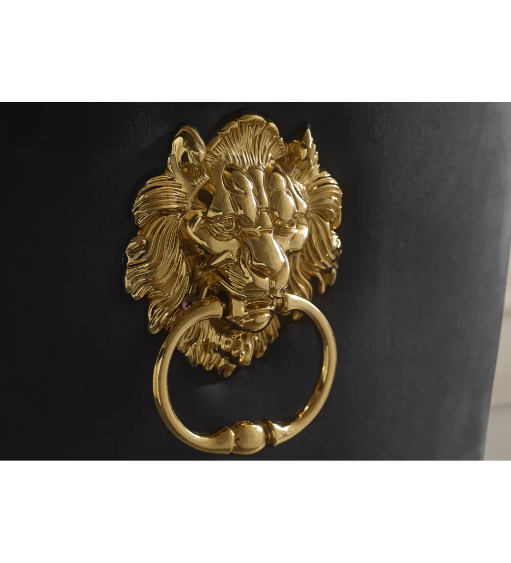 Krzesło MODERN BAROCK welwet czarny złote nogi*Invicta Interior New