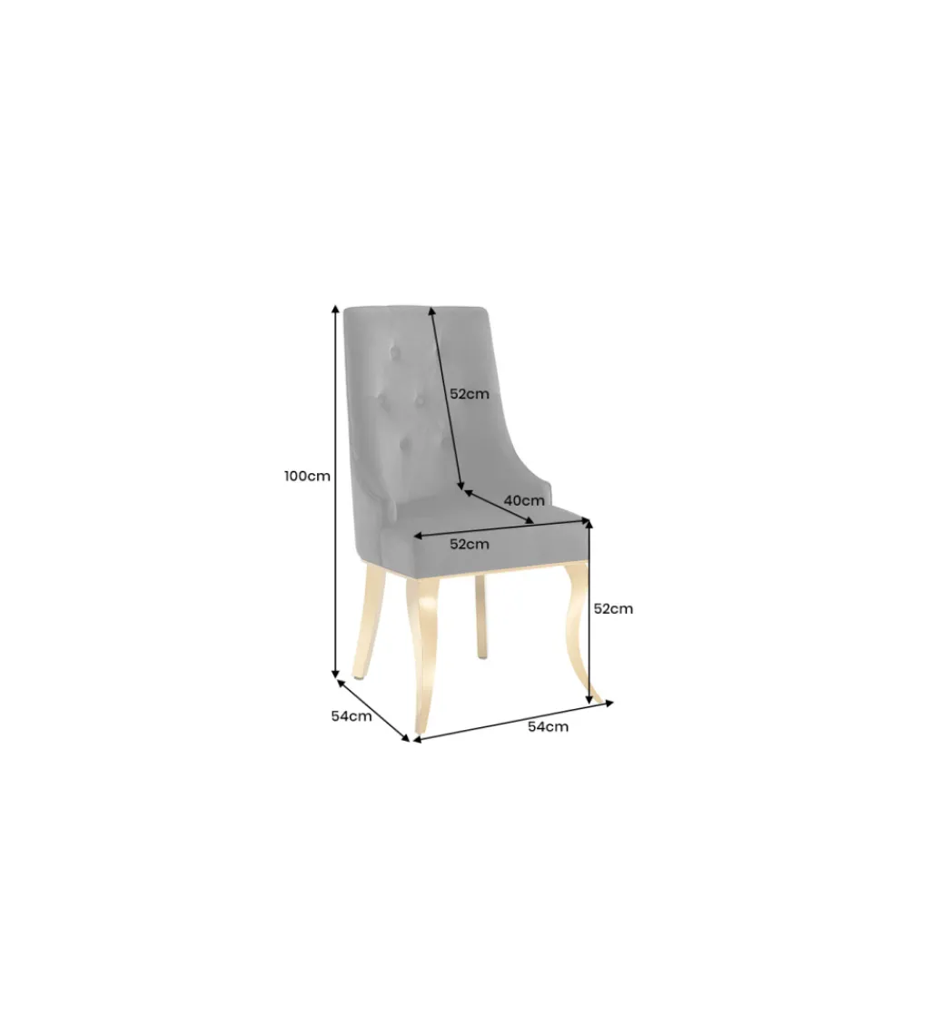 Krzesło MODERN BAROCK welwet czarny złote nogi*Invicta Interior New