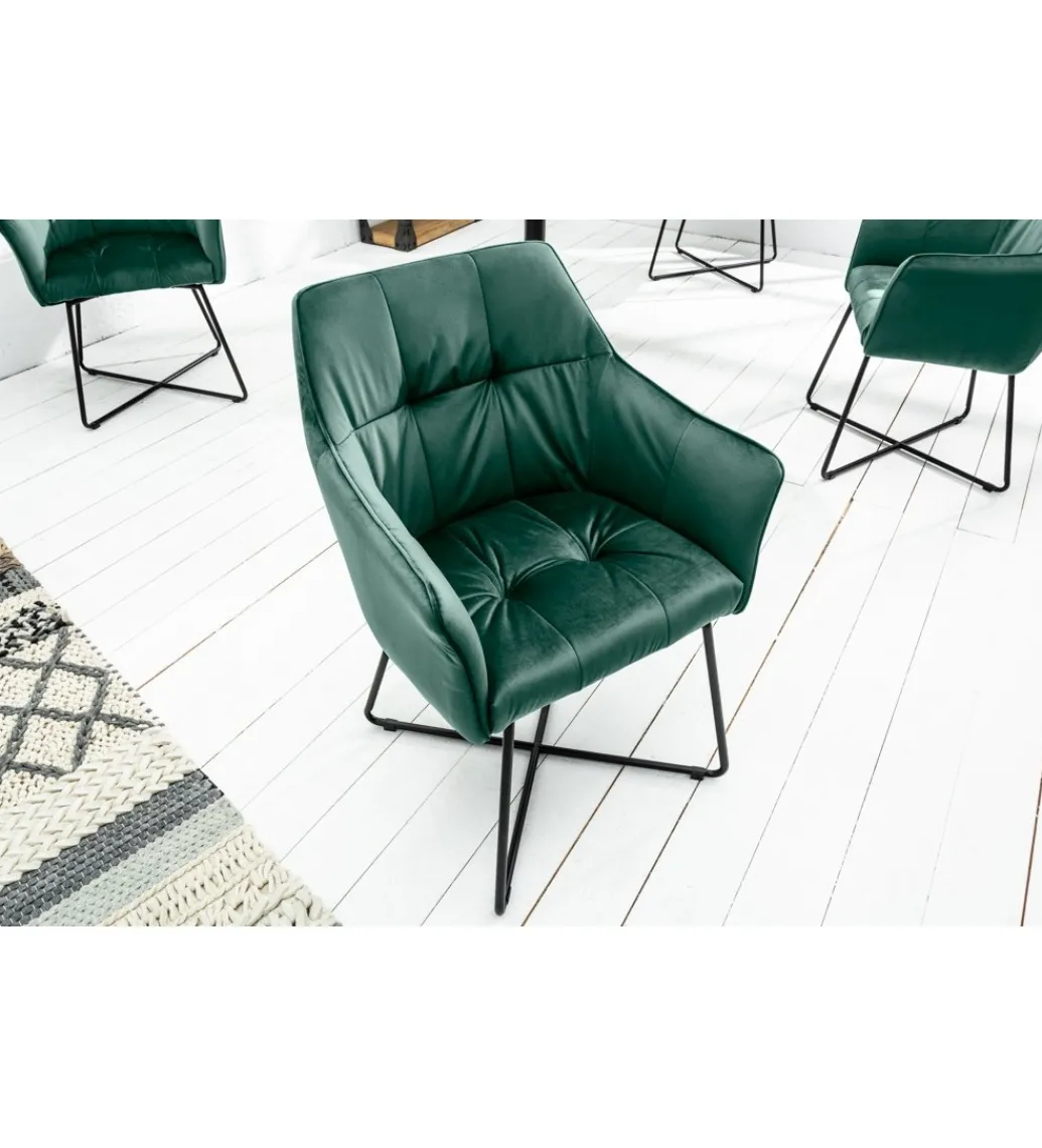 Krzesło MONET Loft Aksamitne aksamitna zieleń*Invicta Interior Discount