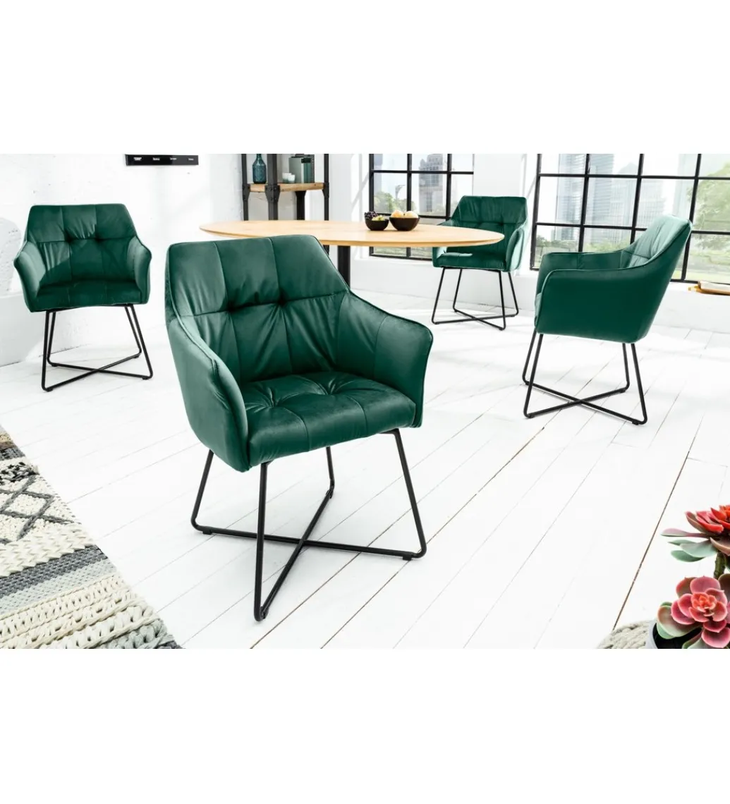 Krzesło MONET Loft Aksamitne aksamitna zieleń*Invicta Interior Discount