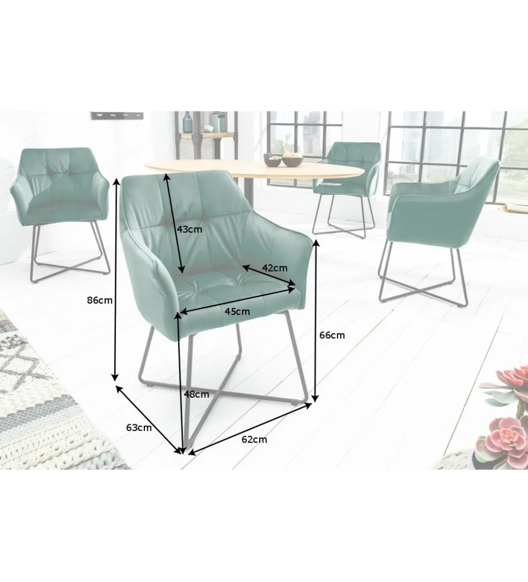 Krzesło MONET Loft Aksamitne aksamitna zieleń*Invicta Interior Discount