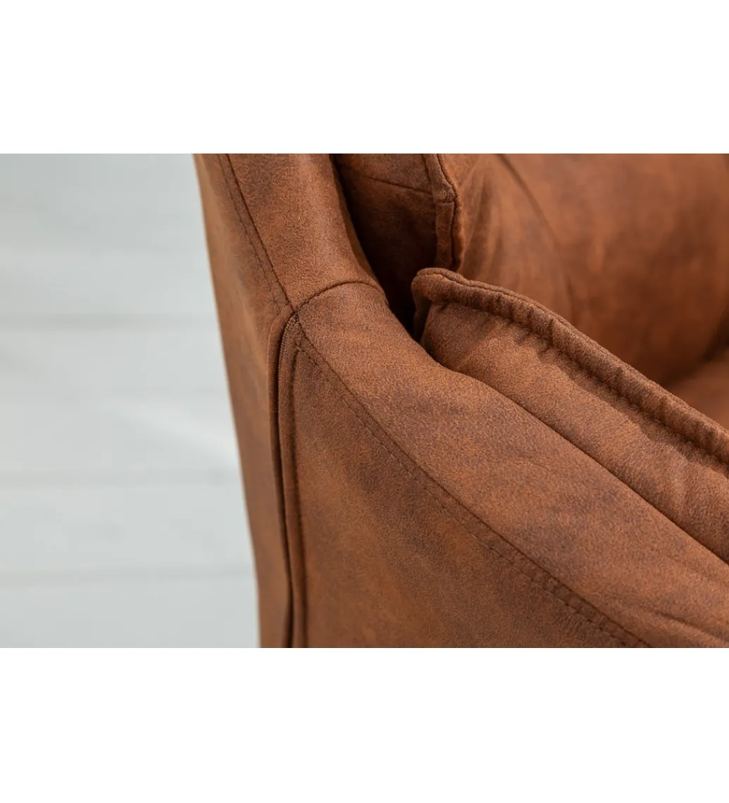 Krzesło Mr Lounger obrotowe 180 stopni jasnobrązowe*Invicta Interior New