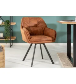 Krzesło Mr Lounger obrotowe 180 stopni jasnobrązowe*Invicta Interior New