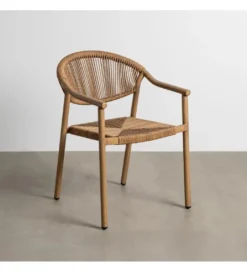 Krzesło NAMILANO 80 cm plecionka w stylu rattan brązowe*Zona-Design Outlet