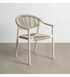 Krzesło NAMILANO 80 cm plecionka w stylu rattan białe*Zona-Design Discount