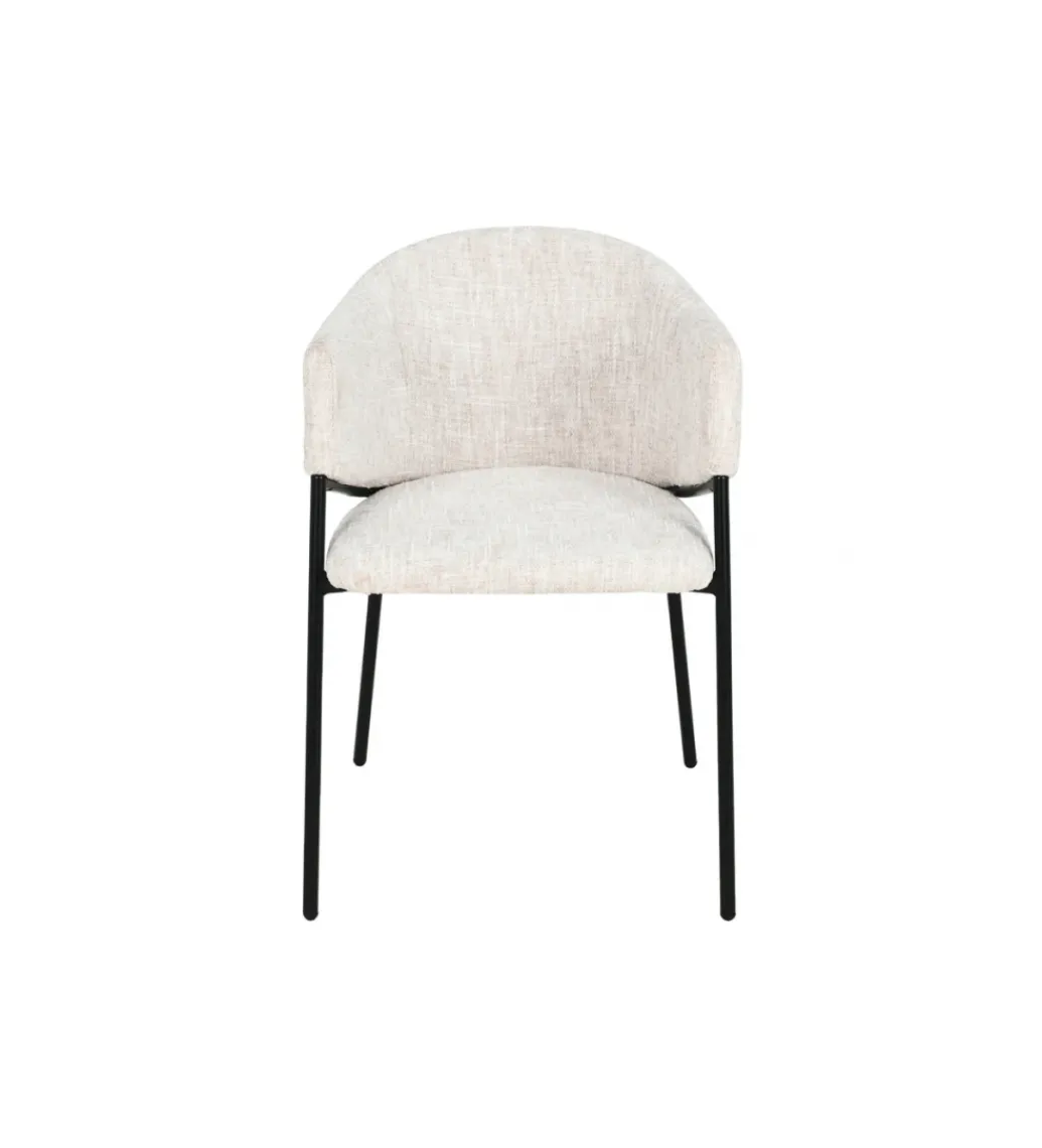 Krzesło NOBLESSE welwet beige czarne nogi*Invicta Interior - przedsprzedaż Clearance