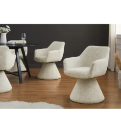 Krzesło obrotowe AMBIENTO chenille beżowy 180 stopni*Invicta Interior Sale