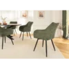 Krzesło obrotowe AVIGNON chenille zielone czarne nogi*Invicta Interior - przedsprzedaż Sale