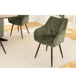 Krzesło obrotowe AVIGNON chenille zielone czarne nogi*Invicta Interior - przedsprzedaż Sale