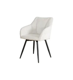 Krzesło obrotowe AVIGNON chenille beige czarne nogi*Invicta Interior Online