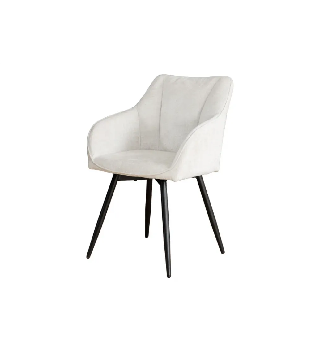 Krzesło obrotowe AVIGNON chenille beige czarne nogi*Invicta Interior Online
