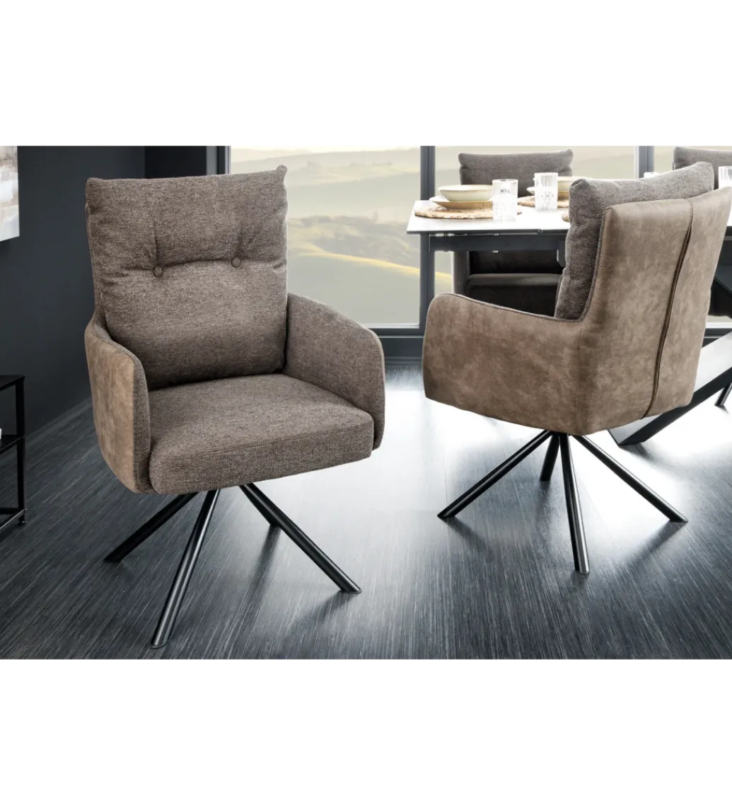 Krzesło obrotowe BIG GEORGE taupe*Invicta Interior Online