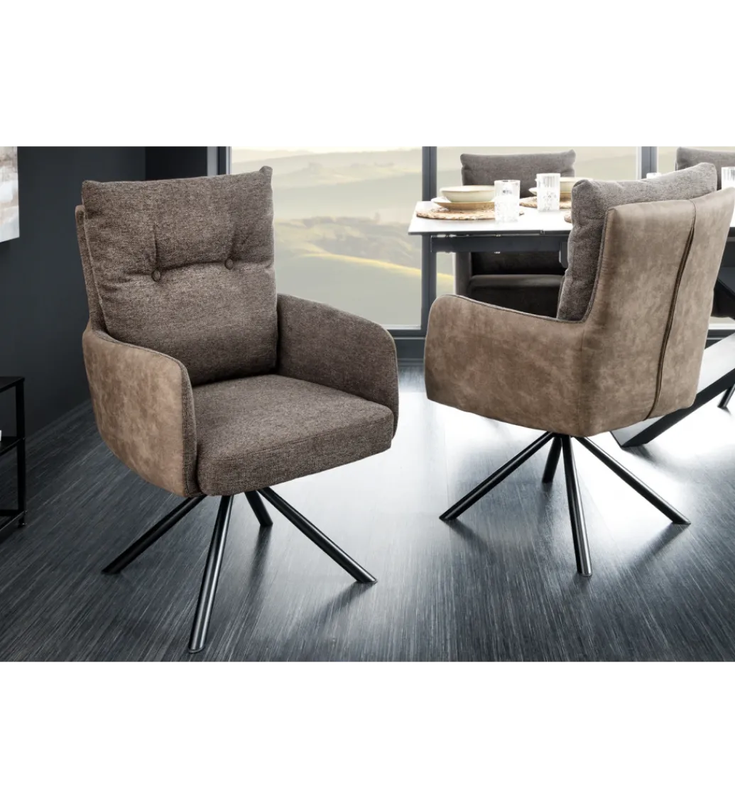 Krzesło obrotowe BIG GEORGE taupe*Invicta Interior Online