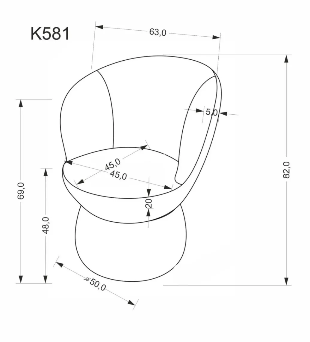Krzesło obrotowe K581 82 cm beżowe*Halmar Clearance