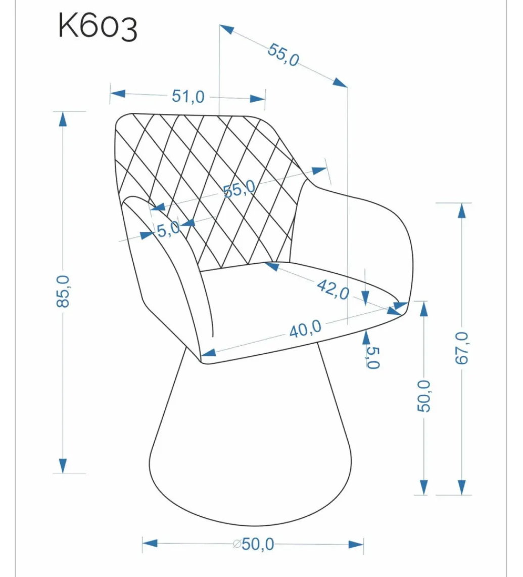 Krzesło obrotowe K603 85 cm popielate*Halmar New