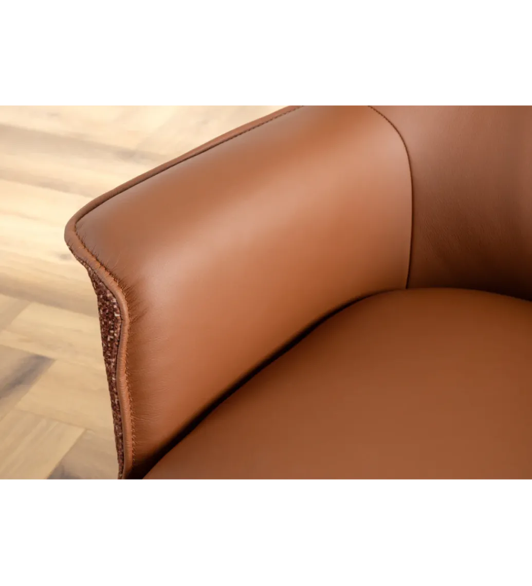 Krzesło obrotowe LE GRAND tapicerowany brązowy skórzany*Invicta Interior Discount