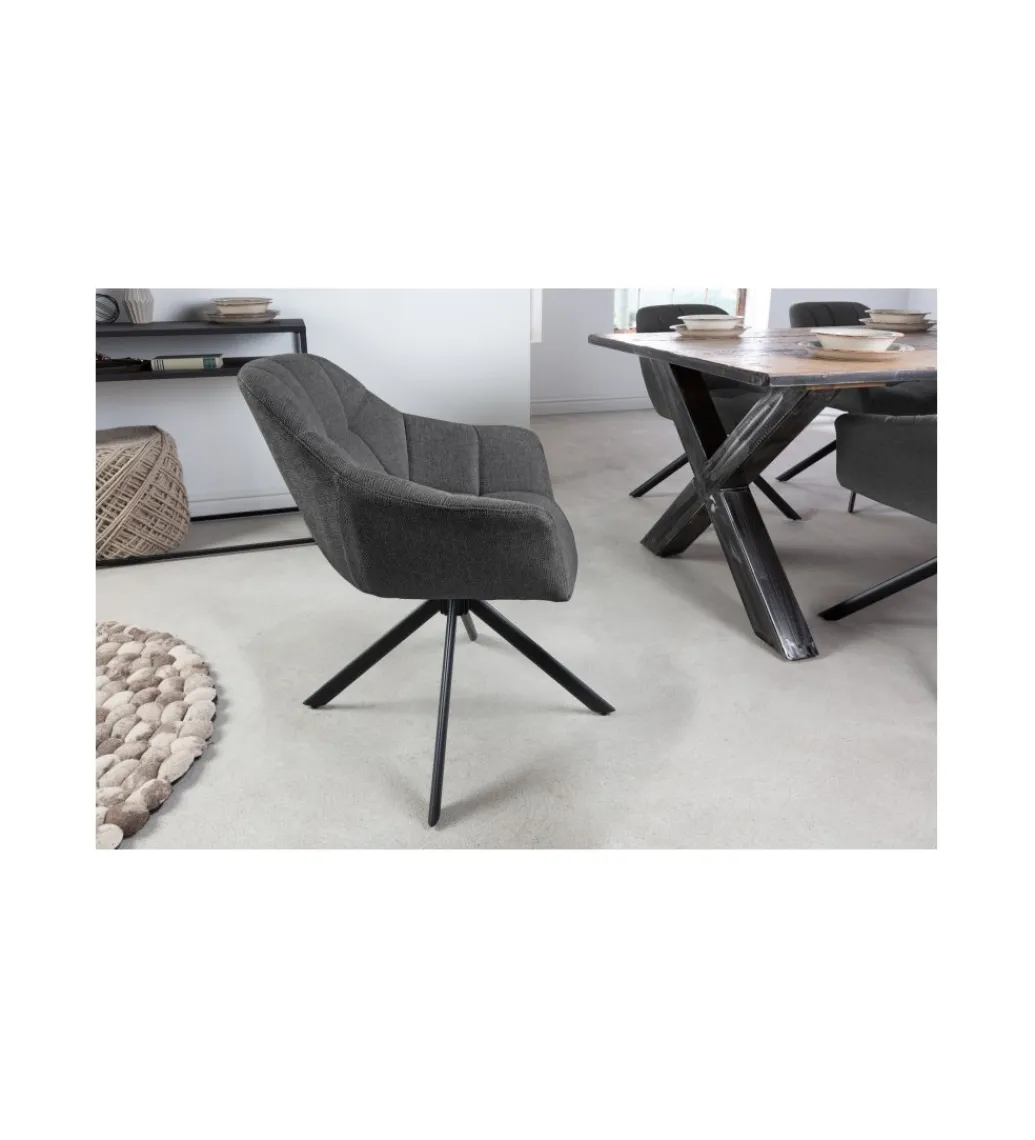 Krzesło obrotowe Luisa antracytowe*Invicta Interior Discount