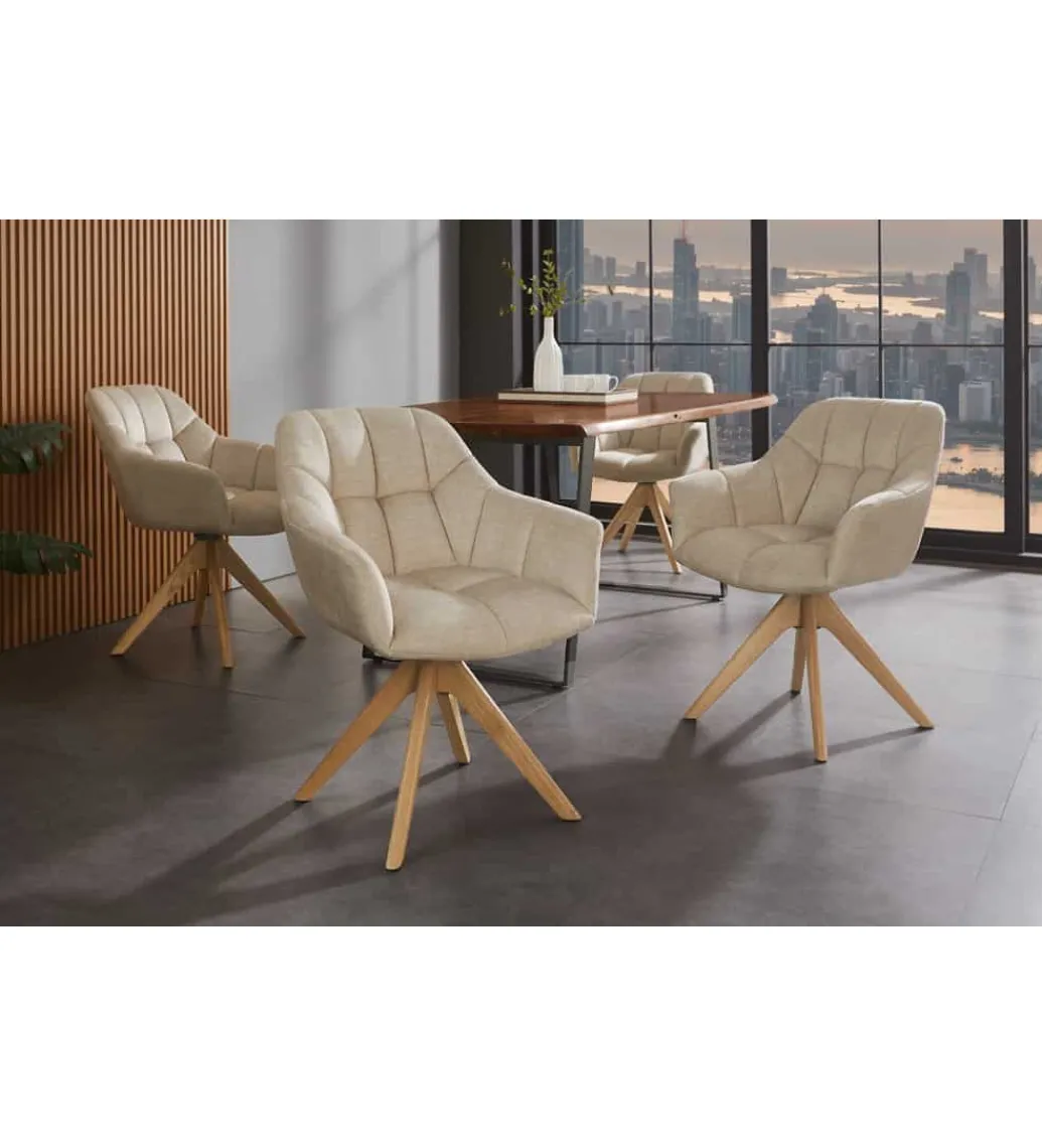 Krzesło obrotowe PAPILLON 83 cm 180 stopni beżowe*Invicta Interior Outlet