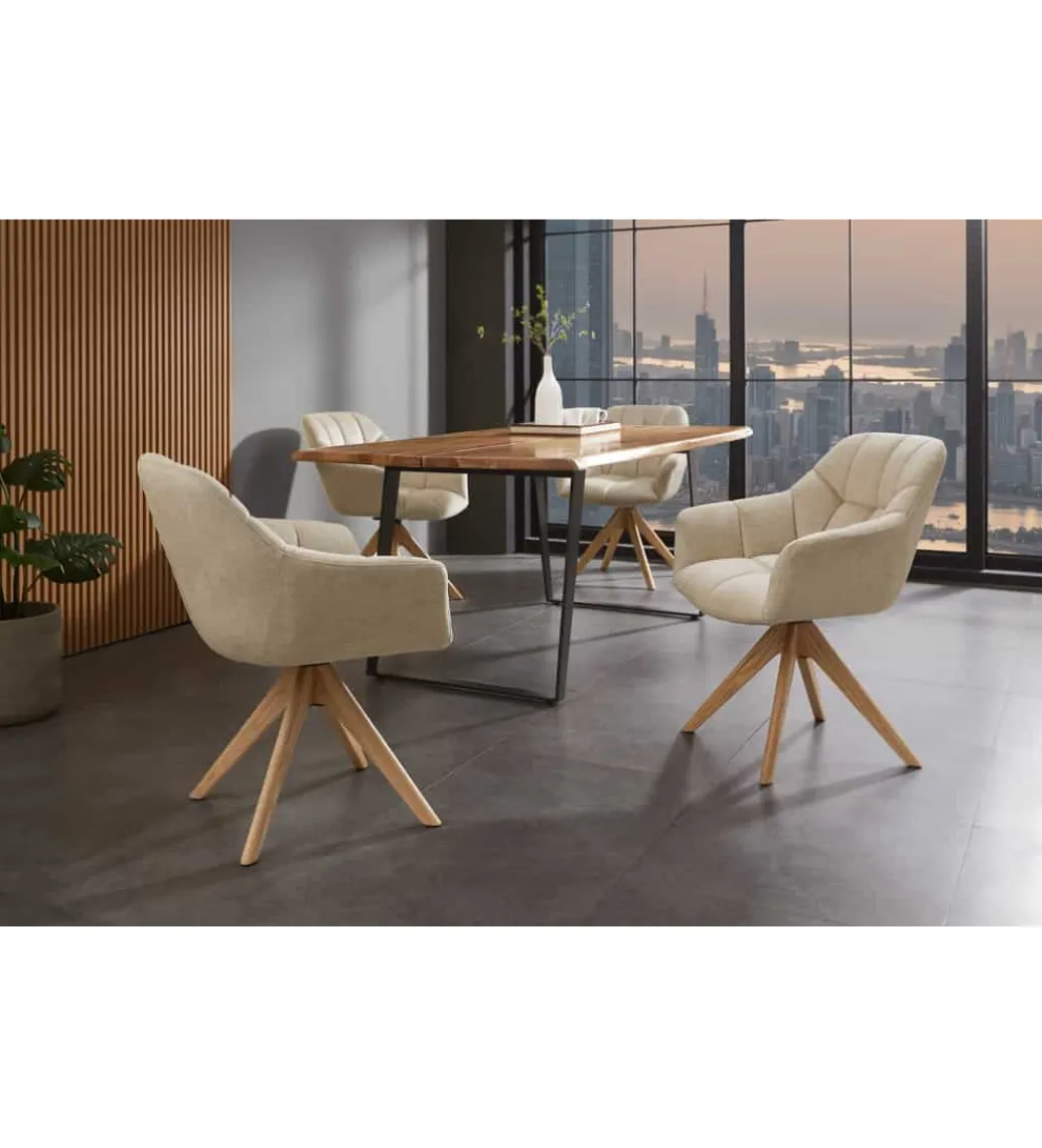Krzesło obrotowe PAPILLON 83 cm 180 stopni beżowe*Invicta Interior Outlet