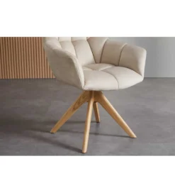 Krzesło obrotowe PAPILLON 83 cm 180 stopni beżowe*Invicta Interior Outlet
