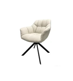 Krzesło obrotowe PAPILLON 83 cm 180 stopni skórzane beżowe*Invicta Interior - przedsprzedaż Outlet