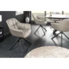 Krzesło obrotowe PAPILLON 83 cm 180 stopni skórzany taupe*Invicta Interior