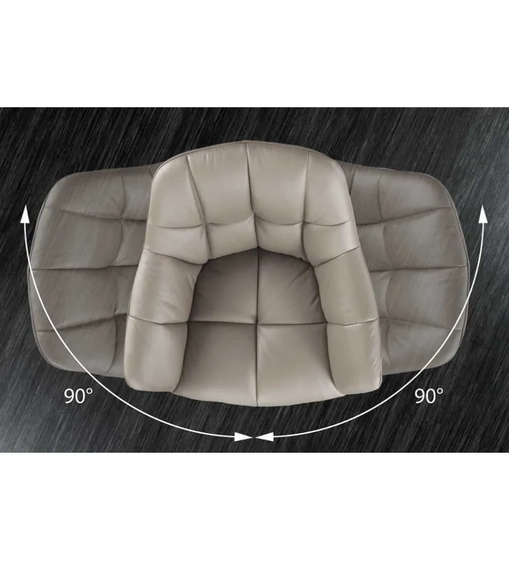Krzesło obrotowe PAPILLON 83 cm 180 stopni skórzany taupe*Invicta Interior