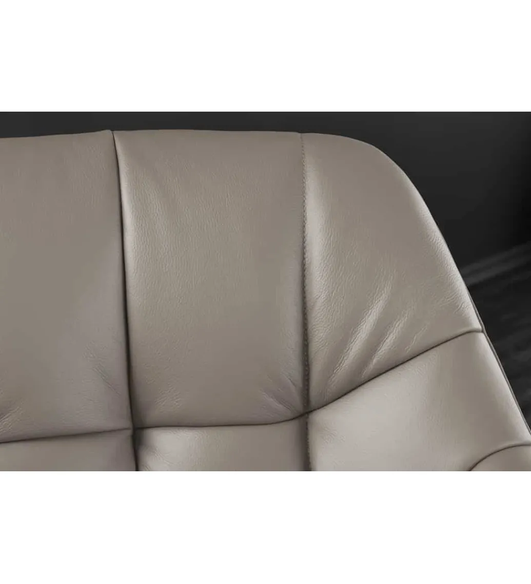Krzesło obrotowe PAPILLON 83 cm 180 stopni skórzany taupe*Invicta Interior