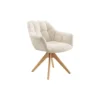 Krzesło obrotowe PAPILLON 83 cm 180 stopni chenille champagne beige*Invicta Interior - przedsprzedaż Clearance