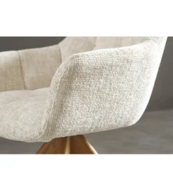 Krzesło obrotowe PAPILLON 83 cm 180 stopni chenille champagne beige*Invicta Interior - przedsprzedaż Clearance