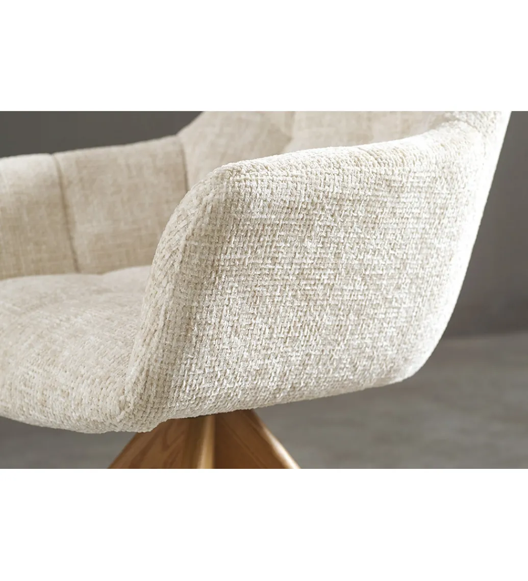 Krzesło obrotowe PAPILLON 83 cm 180 stopni chenille champagne beige*Invicta Interior - przedsprzedaż Clearance