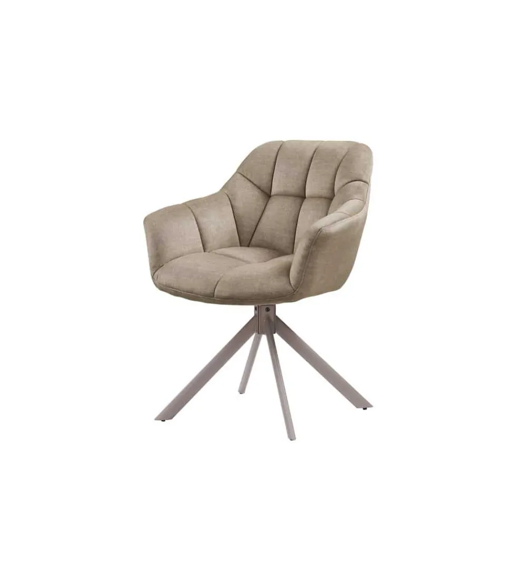 Krzesło obrotowe PAPILLON 83 cm 180 stopni beżowe szare*Invicta Interior Sale