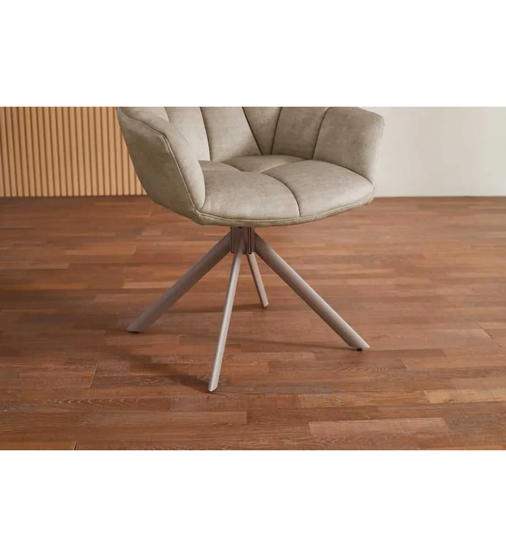 Krzesło obrotowe PAPILLON 83 cm 180 stopni beżowe szare*Invicta Interior Sale