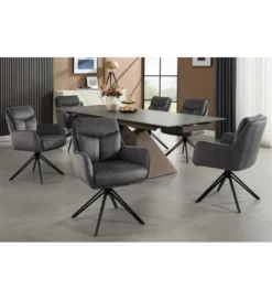 Krzesło obrotowe PROMETHEUS 88 cm 180 stopni welwet grafitowe*Invicta Interior Hot