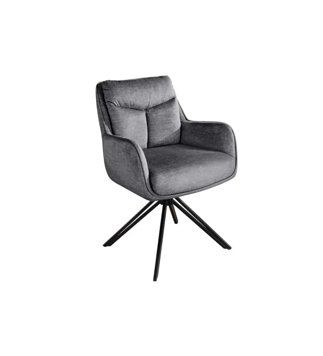Krzesło obrotowe PROMETHEUS 88 cm 180 stopni welwet grafitowe*Invicta Interior Hot