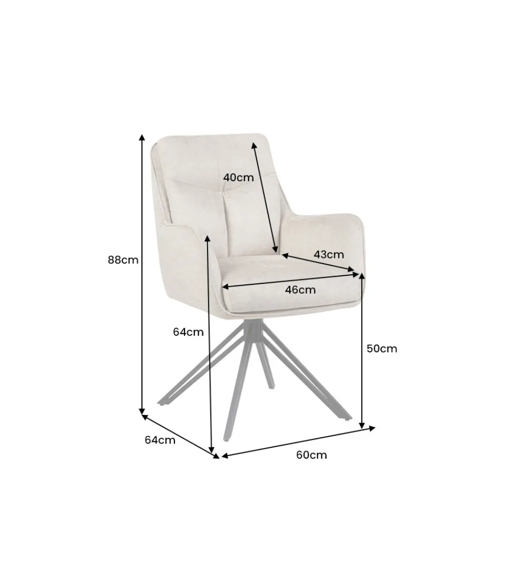 Krzesło obrotowe PROMETHEUS 88 cm 180 stopni welwet beżowe*Invicta Interior Discount