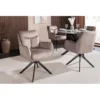Krzesło obrotowe PROMETHEUS 88 cm 180 stopni welwet taupe*Invicta Interior Outlet