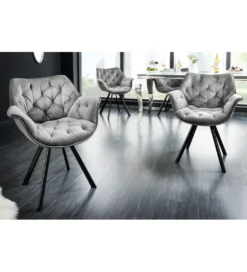 Krzesło obrotowe siedzisko 180 stopni The Dutch Comfort szare*Invicta Interior Online