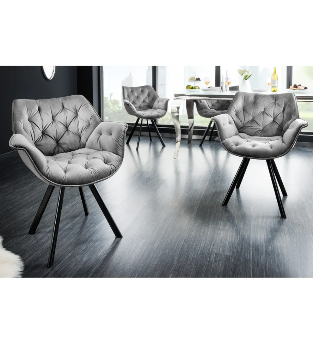 Krzesło obrotowe siedzisko 180 stopni The Dutch Comfort szare*Invicta Interior Online
