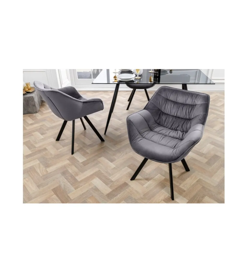 Krzesło obrotowe siedzisko 180 stopni The Dutch Comfort szare*Invicta Interior Outlet