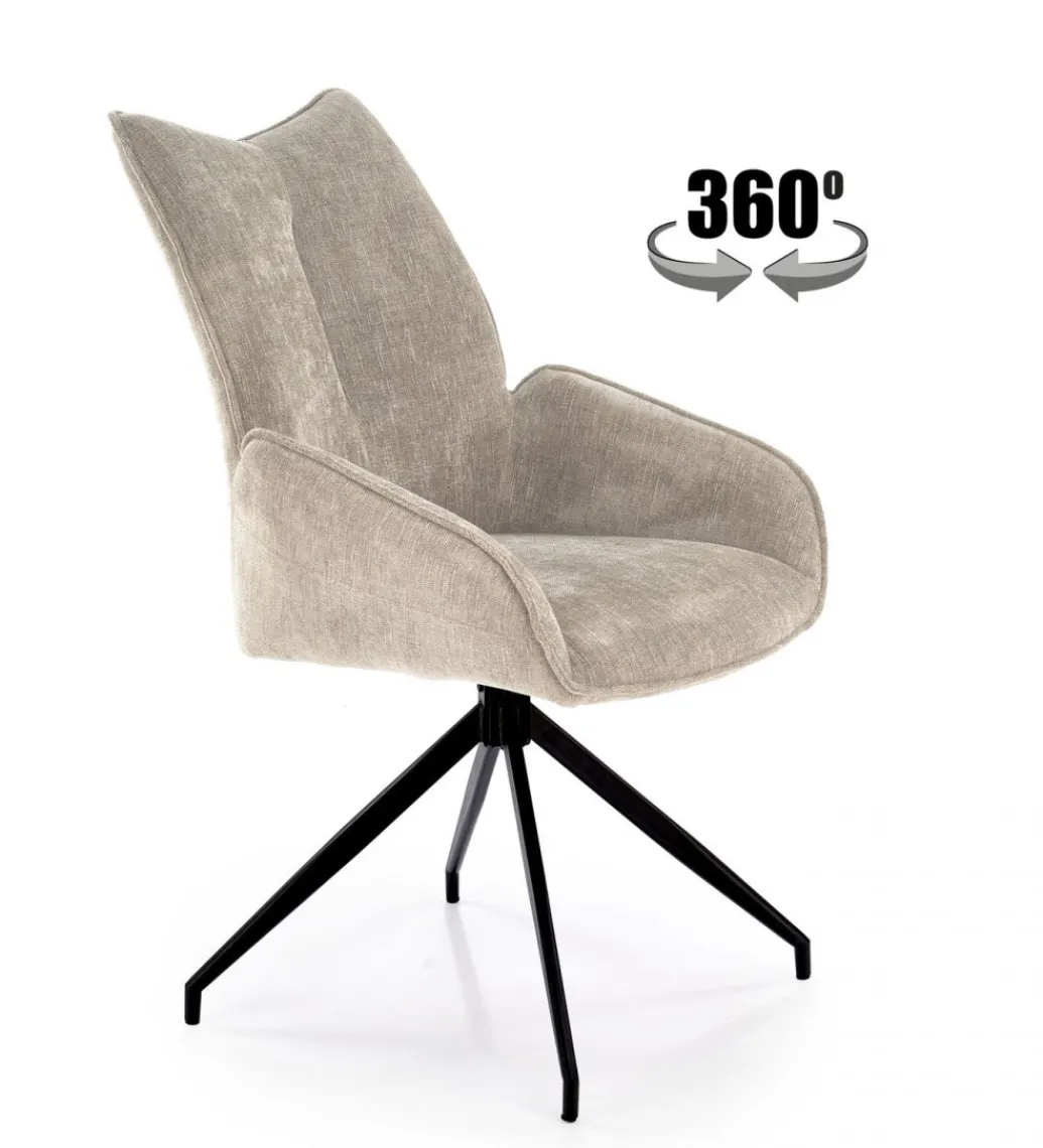 Krzesło obrotowe siedzisko 360 stopni GAJAN beżowe*Halmar Discount
