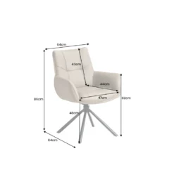 Krzesło obrotowe SIGNATURE skórzany taupe*Invicta Interior Sale